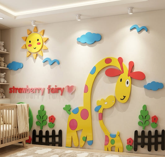 Giraffe Colorful Wall Art