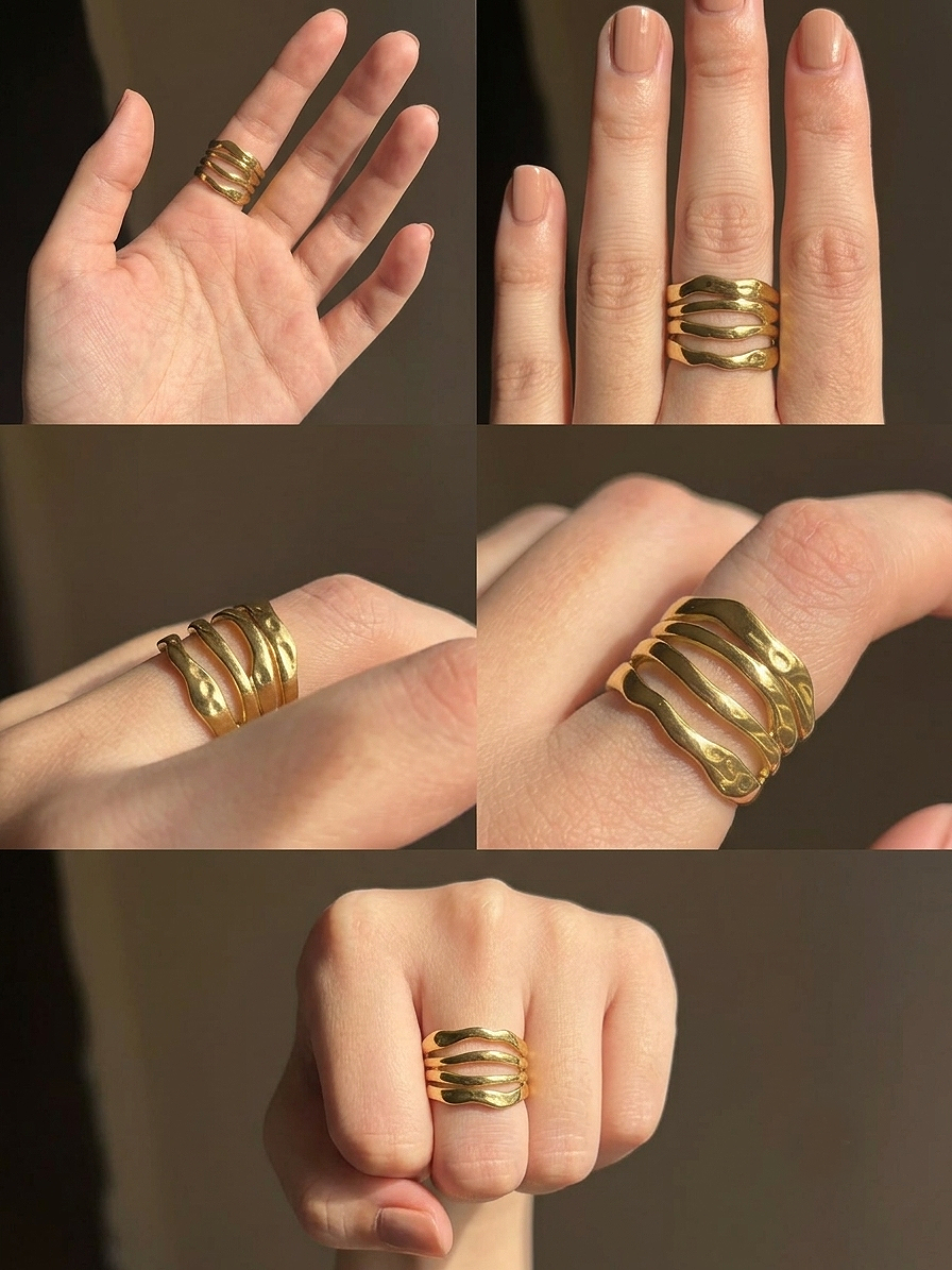 Leafy Chunky Adjustable Ring
