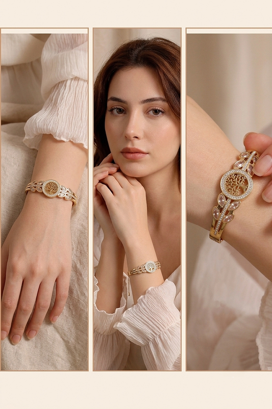 The Aurelia Textured Minimalist Bangle