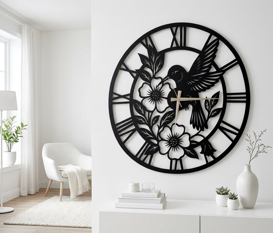 Bird With Flower Clock