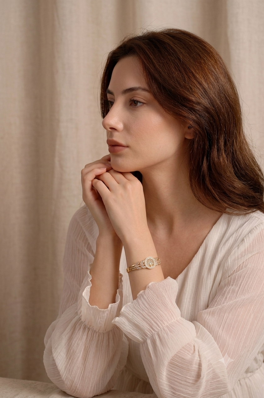 The Aurelia Textured Minimalist Bangle