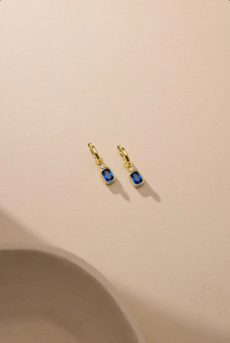 Sapphire Huggie Hoop Earrings