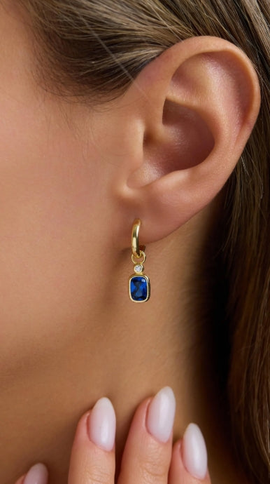 Sapphire Huggie Hoop Earrings