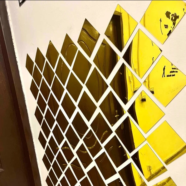 Diamond Cut Acrylic Mirror Wall Decor