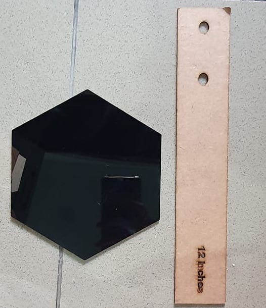 12 Acrylic Hexagon Wall Decor Black