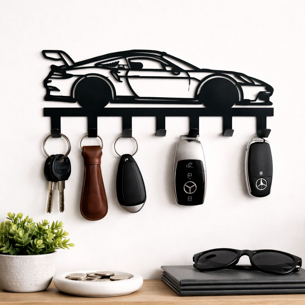 Metal Car Key Holder Wall Mount Key Rack for Home Decoration