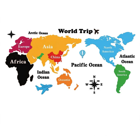 World Map Colorful acrylic