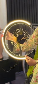 Modern Neon Wall Clock - Stylish Decorative Wall Art Clock for Living Room
