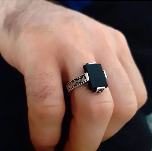 Maestro Onyx Ring | Pure 925 Silver
