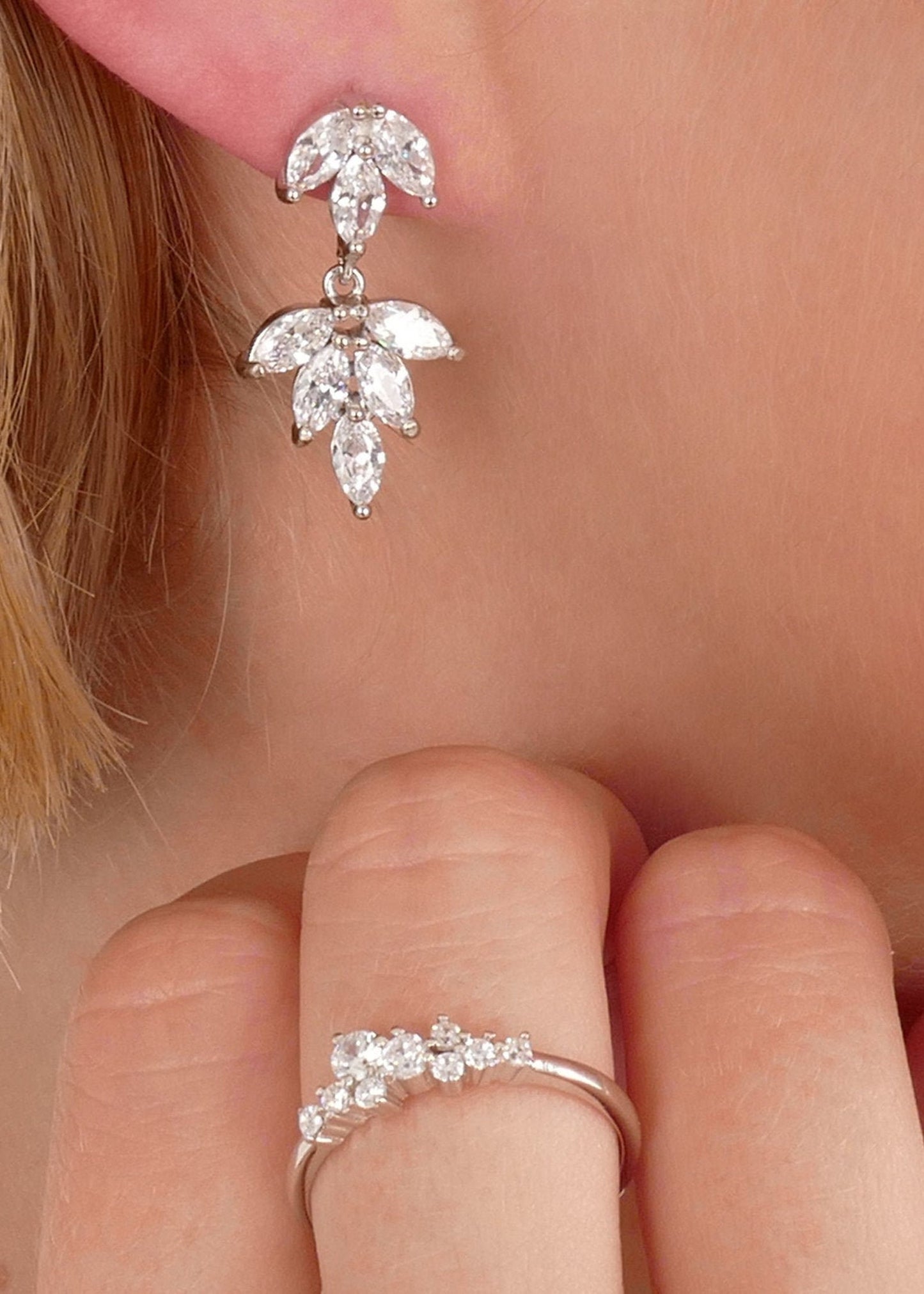 Marquise Leaf Drop Earrings