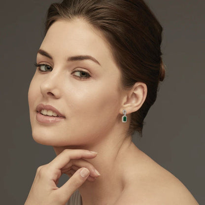 EMERALD CUT ZIRCON EARRINGS