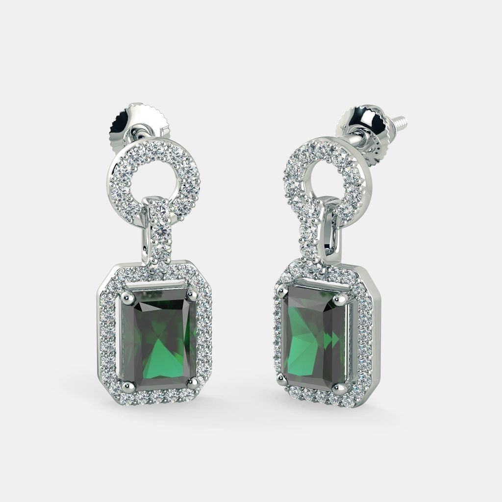 EMERALD CUT ZIRCON EARRINGS