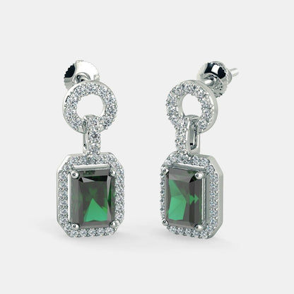 EMERALD CUT ZIRCON EARRINGS