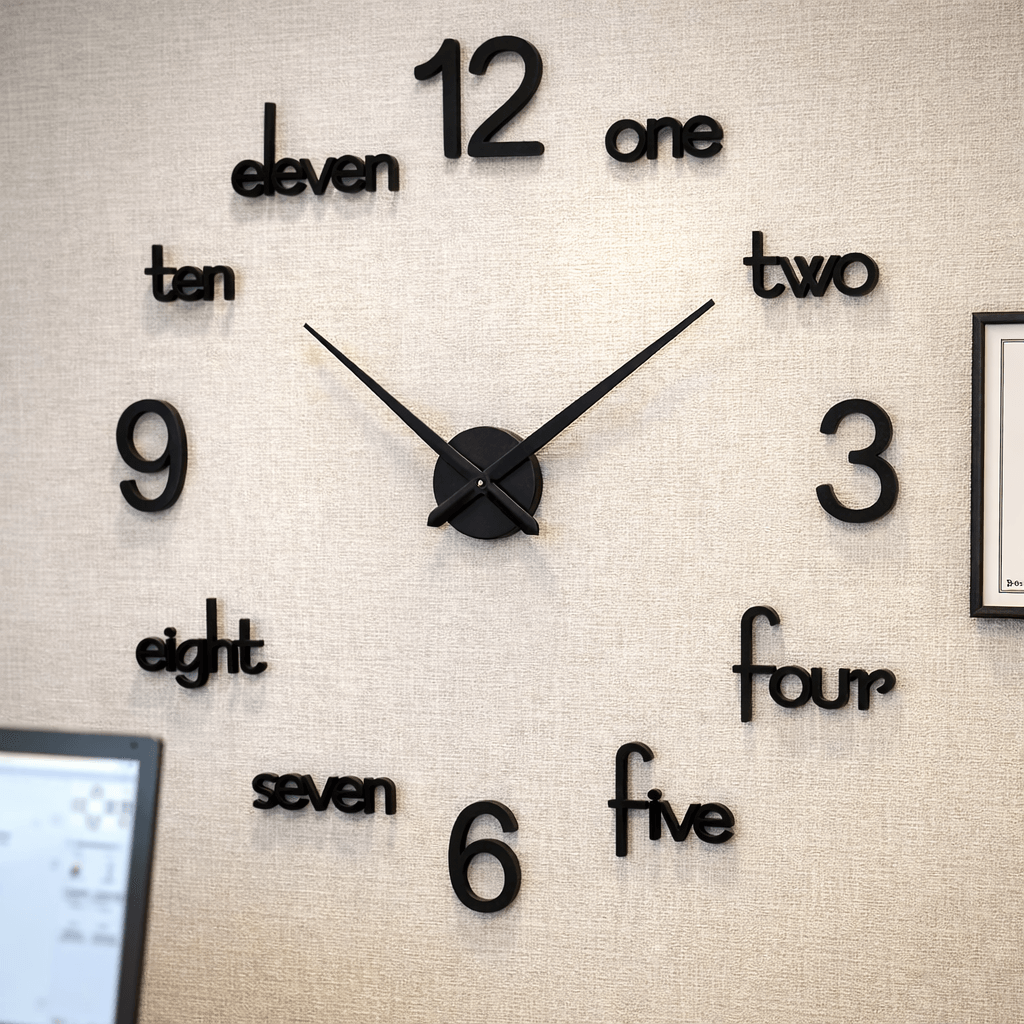 LARGE-SIZE WOODEN DIY CLOCK WITH 12 INCHES NEEDLES