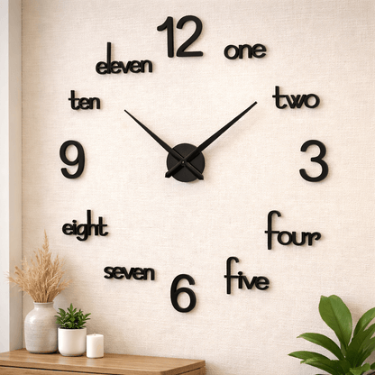 LARGE-SIZE WOODEN DIY CLOCK WITH 12 INCHES NEEDLES