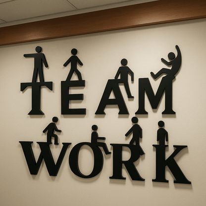 Teamwork 3D Acrylic Wall Art for Office