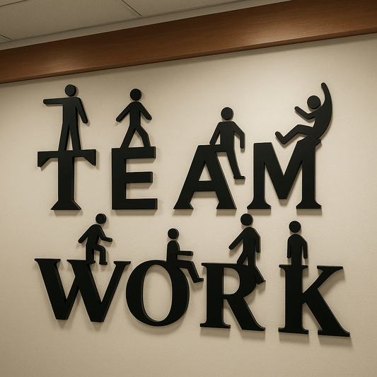 Teamwork 3D Acrylic Wall Art for Office