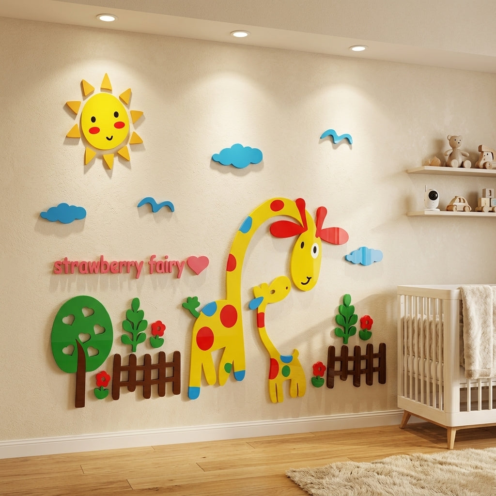 Giraffe Colorful Wall Art