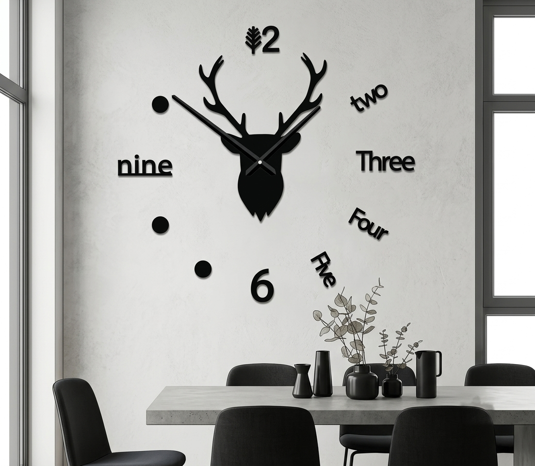 Deer Wall Clock Large Markhor
