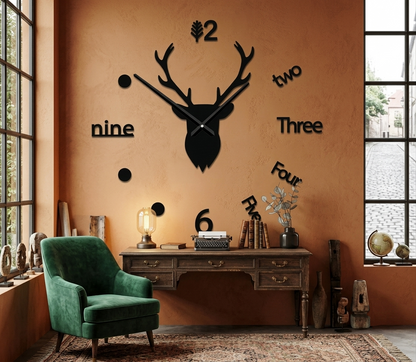 Deer Wall Clock Large Markhor
