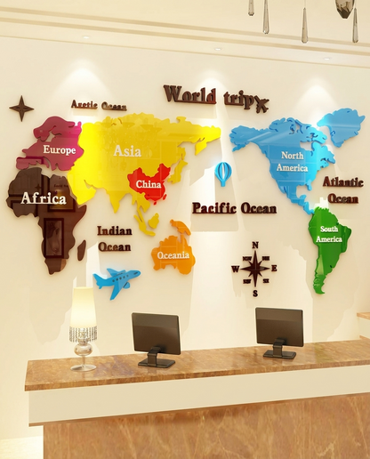 World Map Colorful acrylic