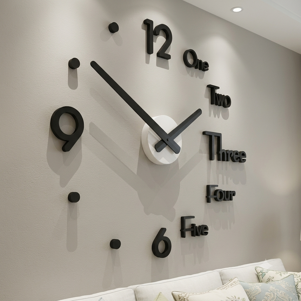 Acrylic Wall Clock with 12inches needles