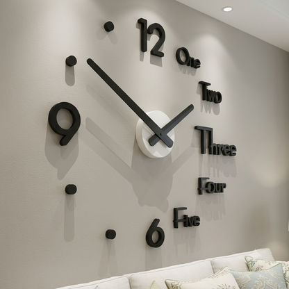 Acrylic Wall Clock with 12inches needles