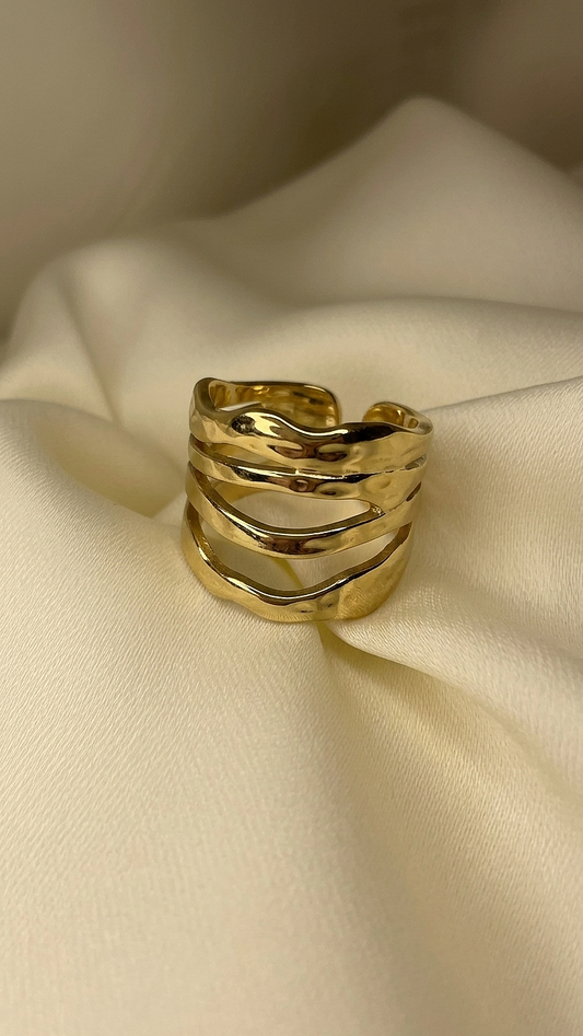 Leafy Chunky Adjustable Ring