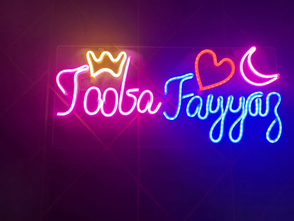 Customized Neon Sign | Neon LED Name & Logo Light Sign | Thick Acrylic Backplate