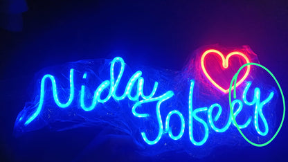 Customized Neon Sign | Neon LED Name & Logo Light Sign | Thick Acrylic Backplate
