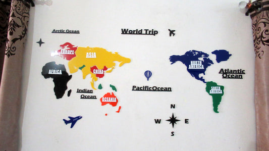 World Map Colorful Acrylic