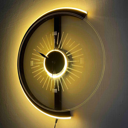 Modern Neon Wall Clock - Stylish Decorative Wall Art Clock for Living Room