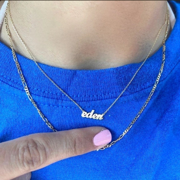 Tiny Name Necklace _ 18K Gold Plated Personalized Necklace