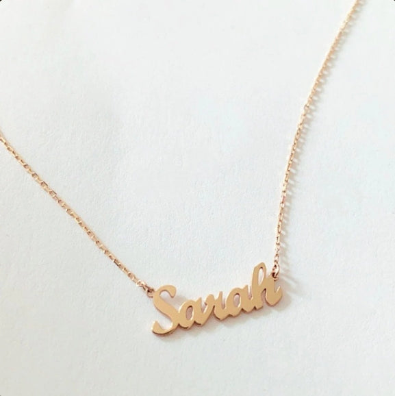 Tiny Name Necklace _ 18K Gold Plated Personalized Necklace