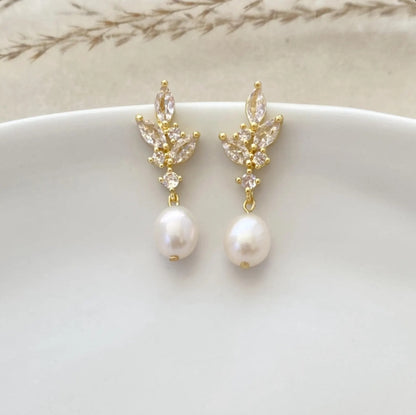 Pearl Marquise Drop Earrings