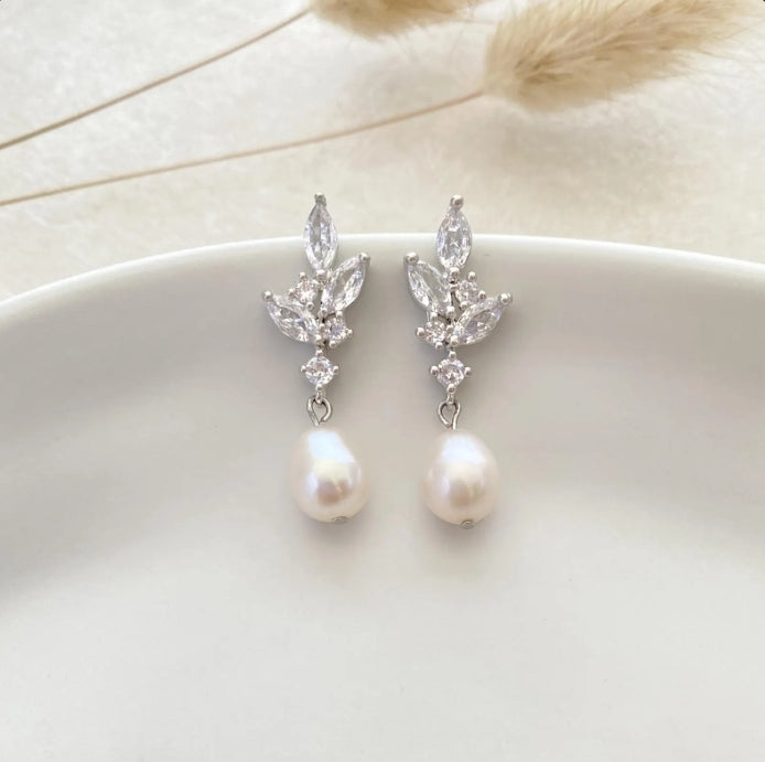 Pearl Marquise Drop Earrings