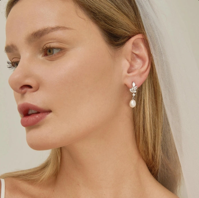 Pearl Marquise Drop Earrings
