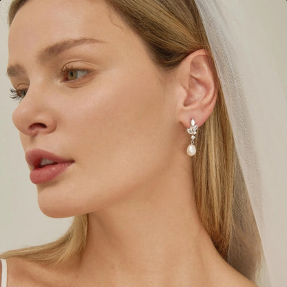 Pearl Marquise Drop Earrings