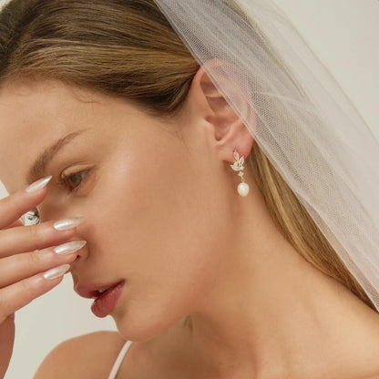Pearl Marquise Drop Earrings
