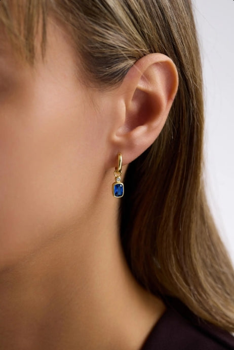 Sapphire Huggie Hoop Earrings
