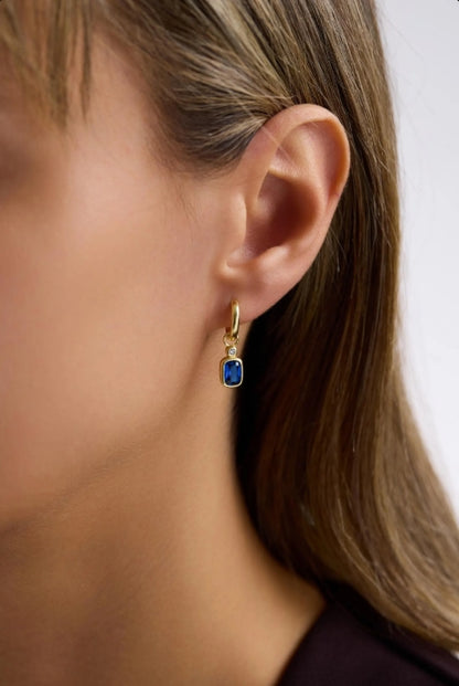 Sapphire Huggie Hoop Earrings
