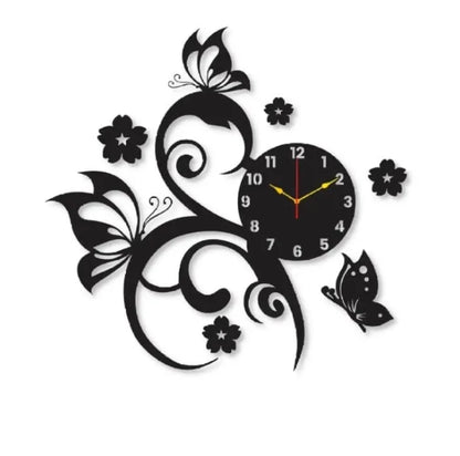 Wall Clock Flower & Butterflies