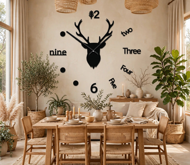 Deer Wall Clock Large Markhor