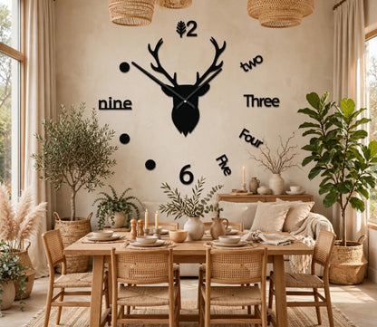 Deer Wall Clock Large Markhor