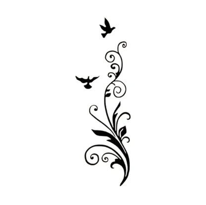Elegant 3D Wooden Wall Decal - Creative Birds & Floral Vine Wall Sticker for Home Decoration