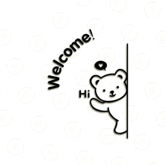 Premium Panda Welcome Sign Wall Decor - Modern 3D Self-Adhesive Acrylic Wall Art