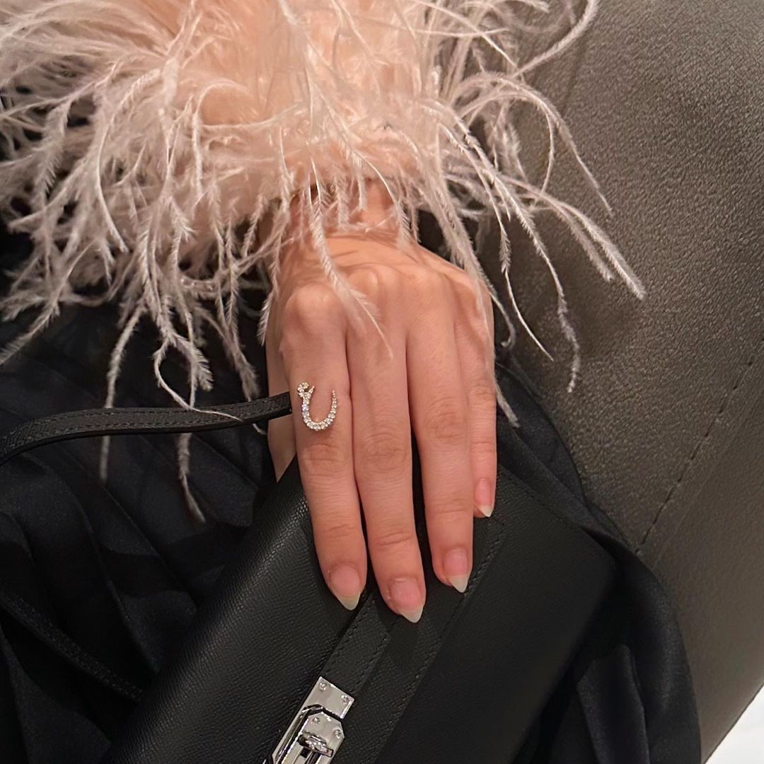 Arabic Letter Ring with Zircon
