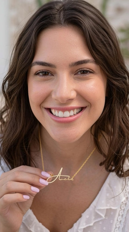 Signature Style Name Necklace With Diamond