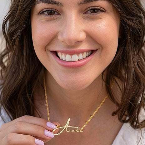 Signature Style Name Necklace With Diamond