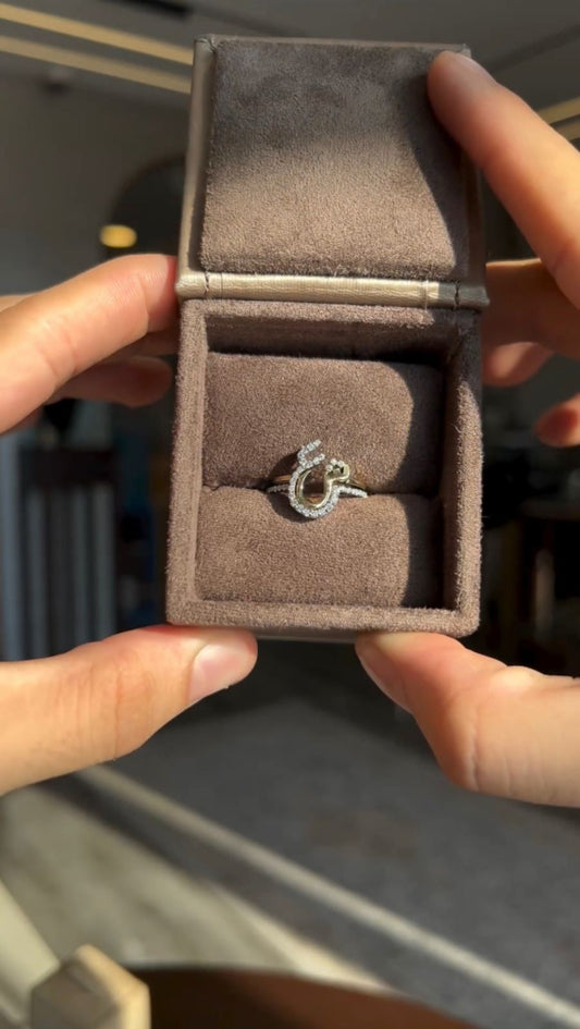 Personalized Two Letter Arabic Ring